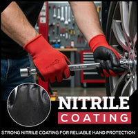 Bison Life Nitrile Coated Work Gloves, Abrasion Resistant Mechanical Gloves