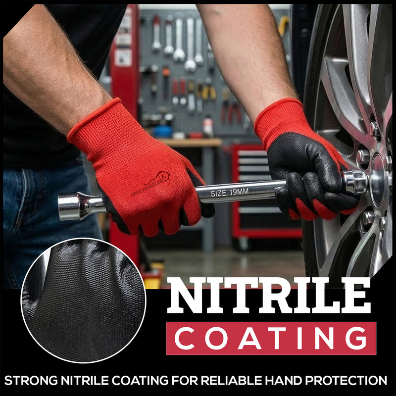 Bison Life Nitrile Coated Work Gloves, Abrasion Resistant Mechanical Gloves
