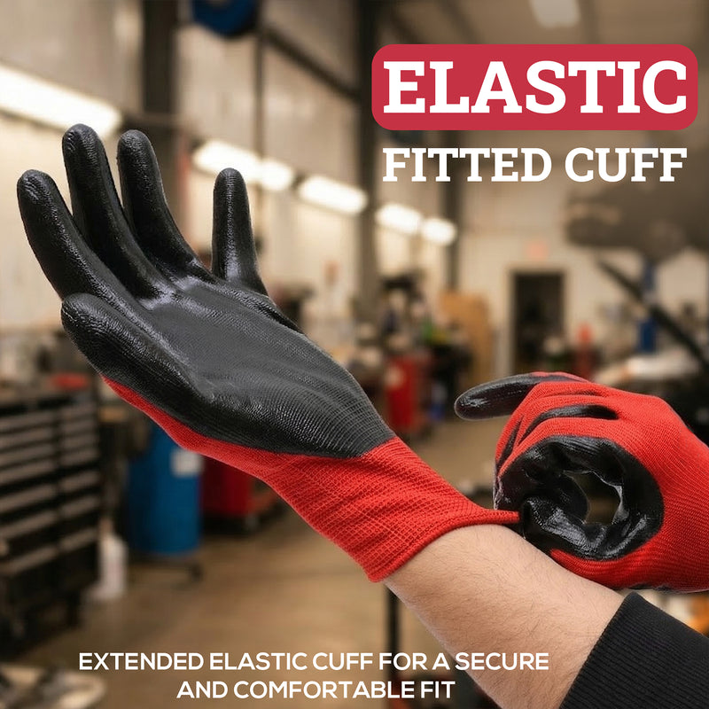 Bison Life Nitrile Coated Work Gloves, Abrasion Resistant Mechanical Gloves