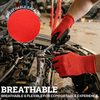 Bison Life Nitrile Coated Work Gloves, Abrasion Resistant Mechanical Gloves