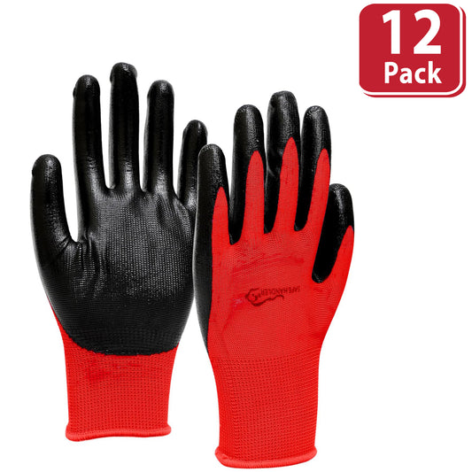 Bison Life Nitrile Coated Work Gloves, Abrasion Resistant Mechanical Gloves