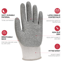 Bison Life Ultra Stretch Crinkle Latex Coated Grip Work Gloves For Construction & Industrial Use
