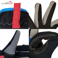Bison Life Lightweight Hand Protection Gloves With Wide Cuffs, Blue/Black