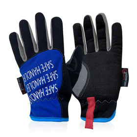Bison Life Lightweight Hand Protection Gloves With Wide Cuffs, Blue/Black