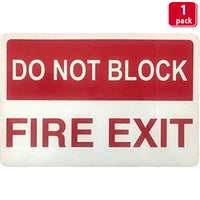 Bison Life 12" x 8" Do Not Block Fire Exit Sign – Red & White Metal Exit Safety Sign