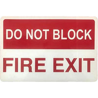 Bison Life 12" x 8" Do Not Block Fire Exit Sign – Red & White Metal Exit Safety Sign