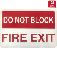 Bison Life 12" x 8" Do Not Block Fire Exit Sign – Red & White Metal Exit Safety Sign