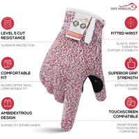 Bison Life Level 5 Cut knit Gloves With Touchscreen Compatible