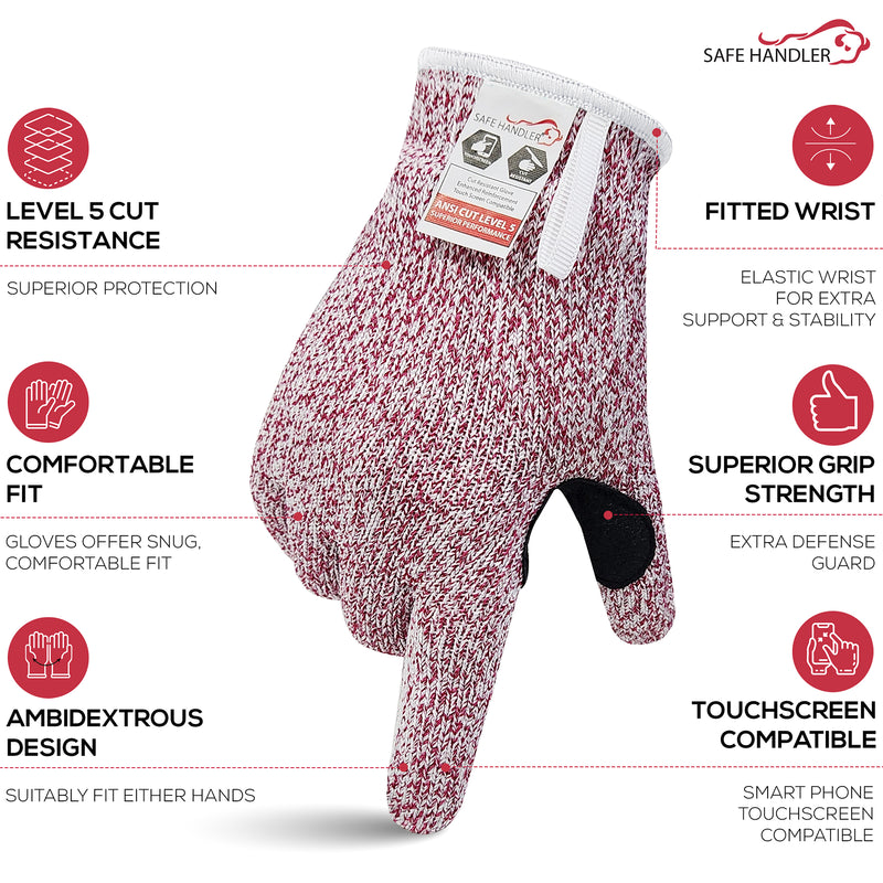 Bison Life Level 5 Cut knit Gloves With Touchscreen Compatible