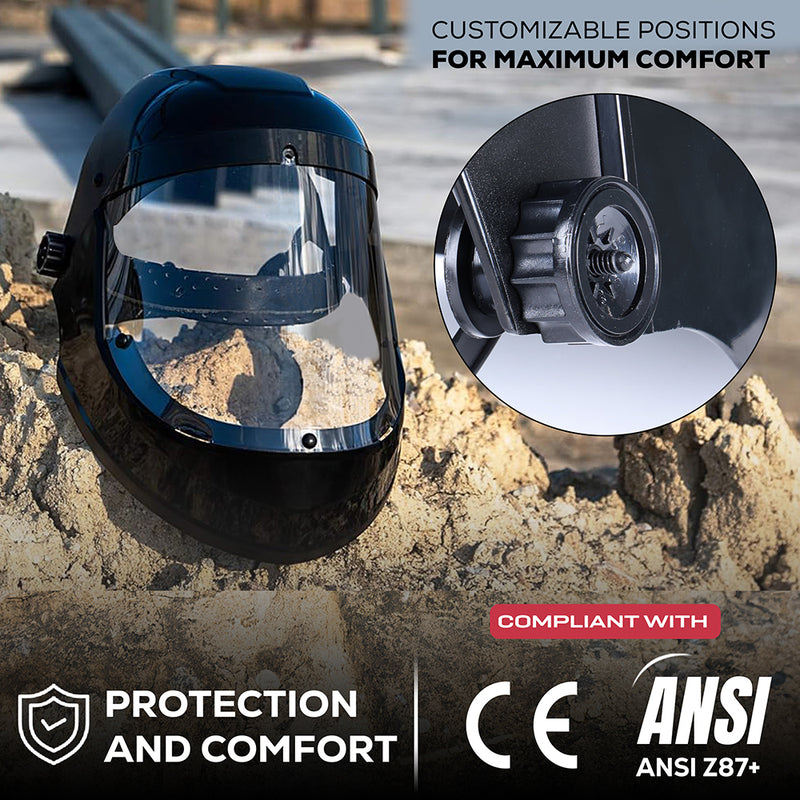 Bison Life Full Face Protective Shield with Polycarbonate Visor, ANSI Z87.1