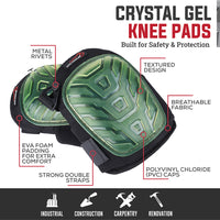 Bison Life Heavy Duty Gel Knee Pads with Adjustable Dual Straps for Work, Construction
