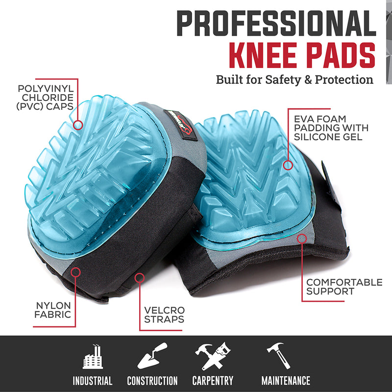 Bison Life Heavy-Duty Hard-Shell Knee Pads with Gel and Foam Cushion