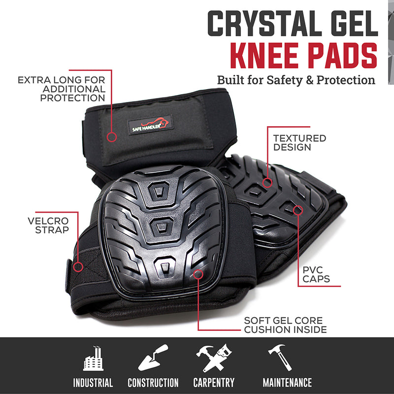 Bison Life Extra Long Knee Pads with Gel & Foam Padding, Dual Adjustable Velcro Straps