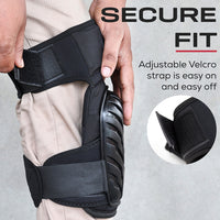 Bison Life Extra Long Knee Pads with Gel & Foam Padding, Dual Adjustable Velcro Straps