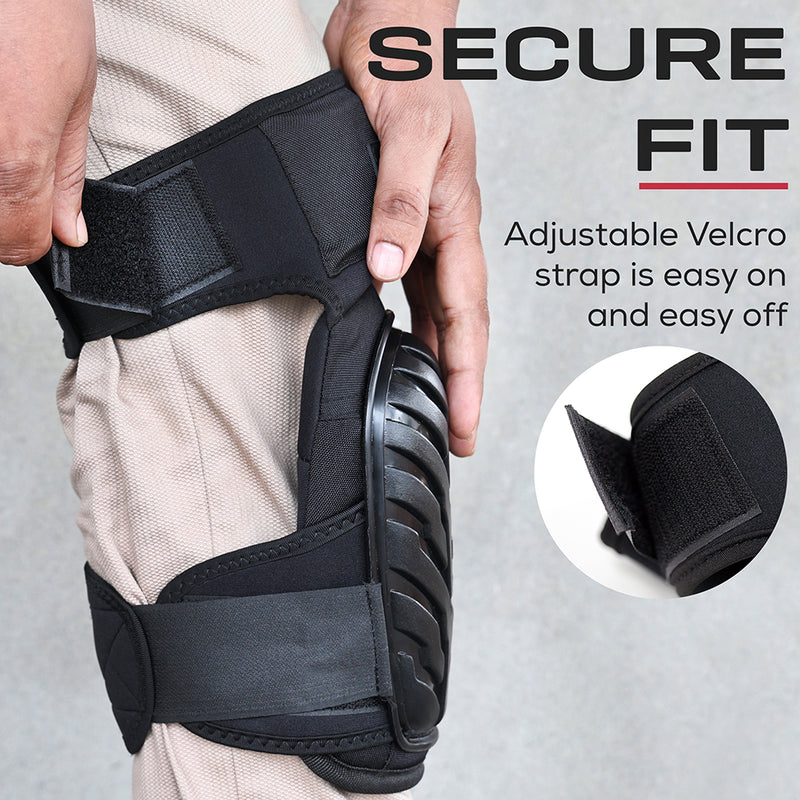 Bison Life Extra Long Knee Pads with Gel & Foam Padding, Dual Adjustable Velcro Straps