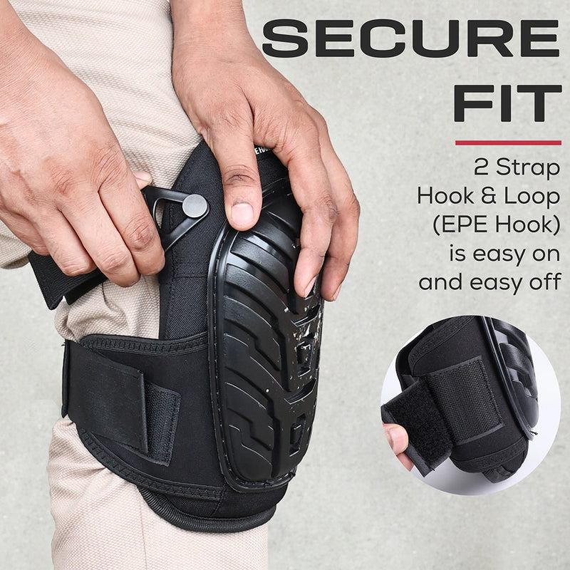 Bison Life Professional Gel Knee Pads for Work, Heavy Duty Construction Knee Pads with Dual Straps, Foam Cushioning, Adjustable & Comfortable Knee Protection