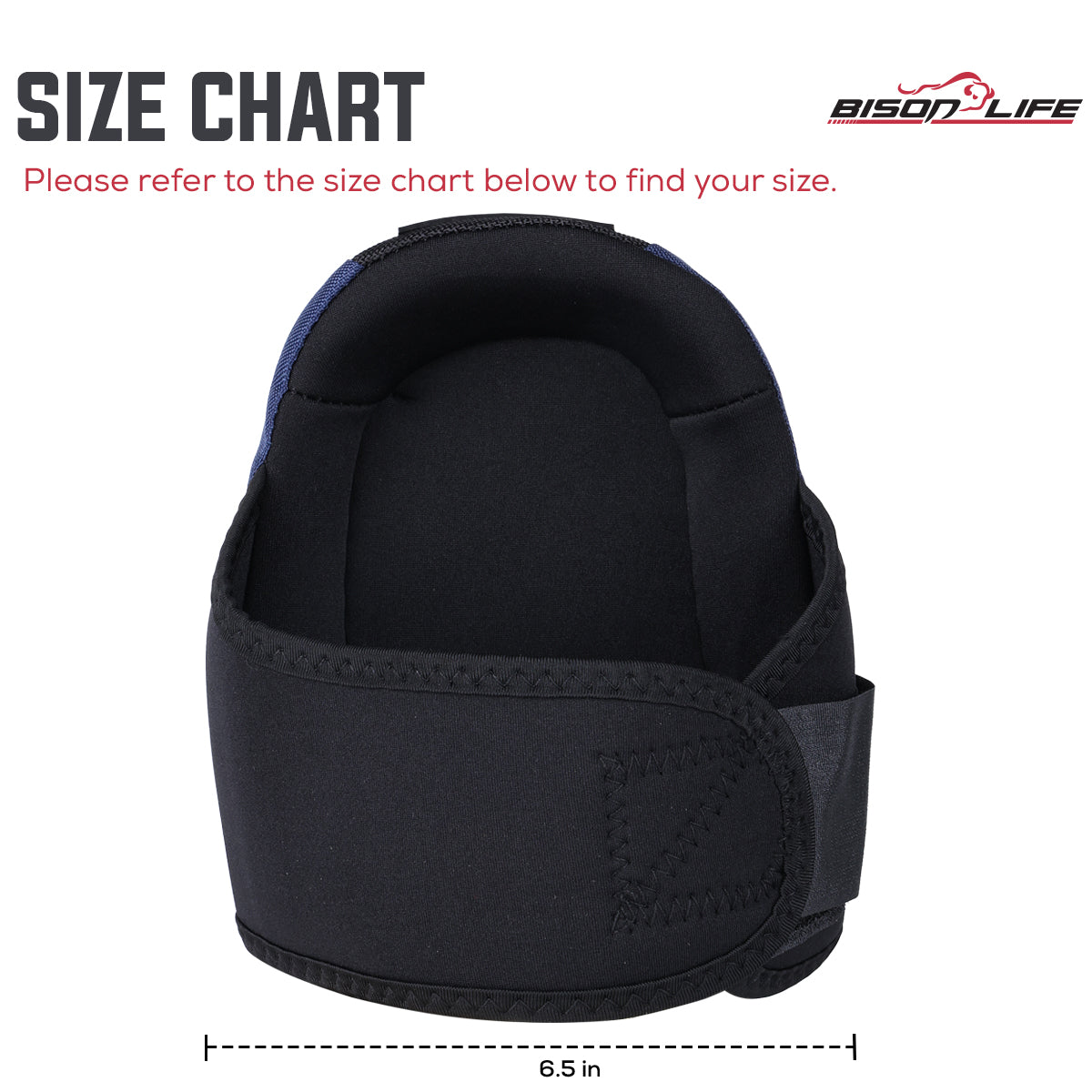Bison Life Heavy Duty Knee Pads With Soft EVA Foam Padding For  Flooring & Roofing — size guide 2