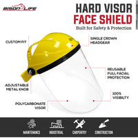 Bison Life Full Face Clear Polycarbonate Visor Safety Face Shield, ANSI Z87.1, 16 Pack