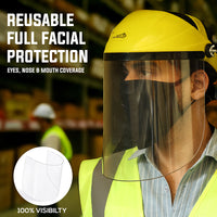 Bison Life Full Face Clear Polycarbonate Visor Safety Face Shield, ANSI Z87.1, 16 Pack