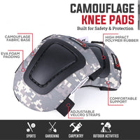 Bison Life Multi-Purpose Camouflage Foam Knee Pads for Indoor & Outdoor Work