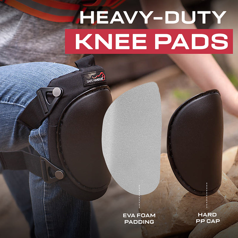 Professional Knee Pads with High Density Hard PP Cap and Heavy Duty Foam Padding, Comfortable Strong Adjustable Strap & Hook Closure