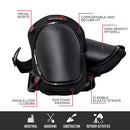 Professional Knee Pads with High Density Hard PP Cap and Heavy Duty Foam Padding, Comfortable Strong Adjustable Strap & Hook Closure