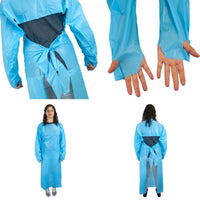 Bison Life CPE Disposable Plastic Apron with Sleeves & Thumb Loops – Industrial Use