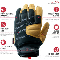 Bison Life Thick Protection Tough Pro Grip Gloves With Knuckle Guard