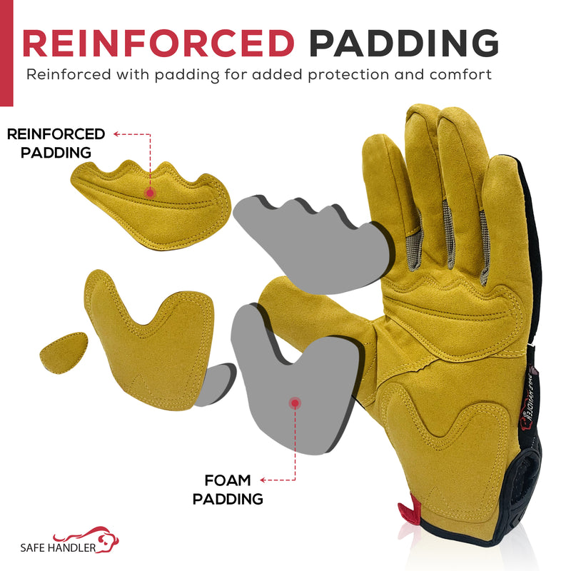 Bison Life Thick Protection Tough Pro Grip Gloves With Knuckle Guard