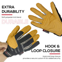 Bison Life Thick Protection Tough Pro Grip Gloves With Knuckle Guard