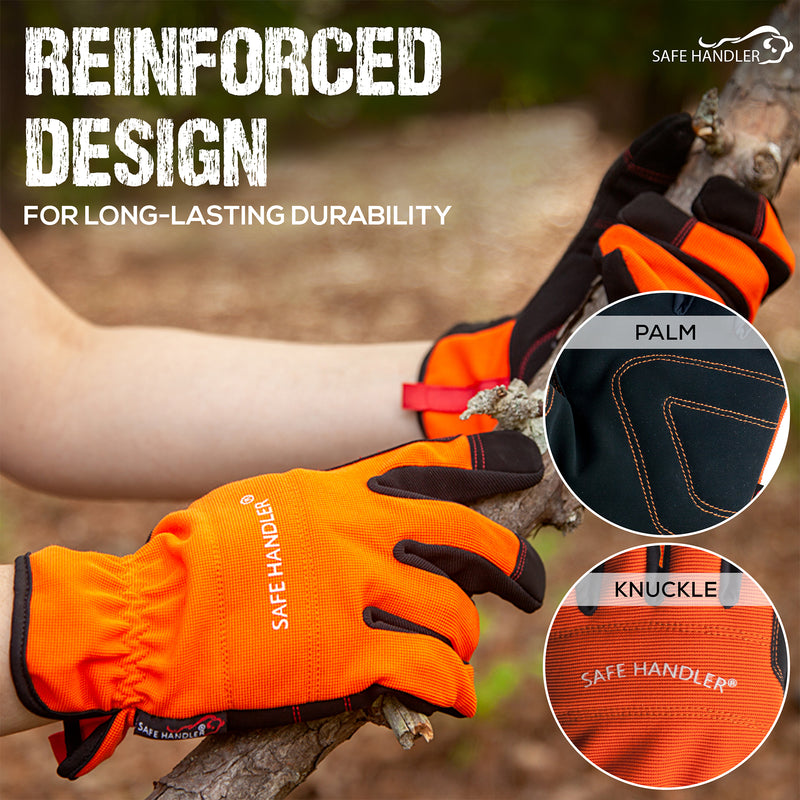 Bison Life High Visibility Gloves, Fitted Wrists, Reinforced Palm and Knuckle