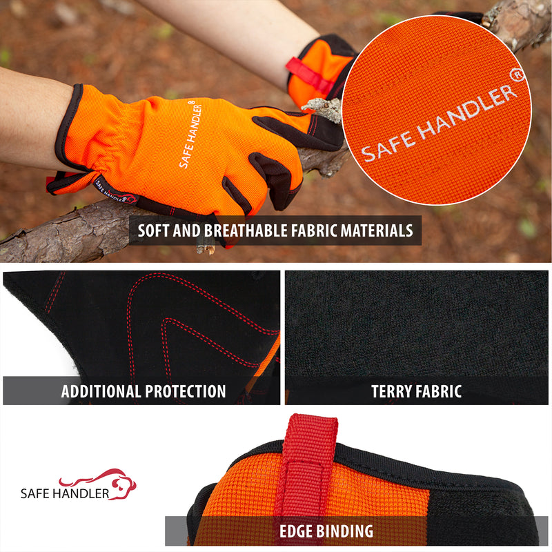 Bison Life High Visibility Gloves, Fitted Wrists, Reinforced Palm and Knuckle