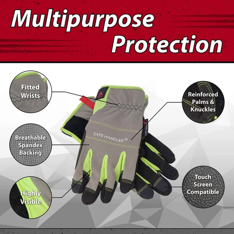 Bison Life Flexible Hand Protection Mesh Gloves with Hook & Loop Wrist Strap