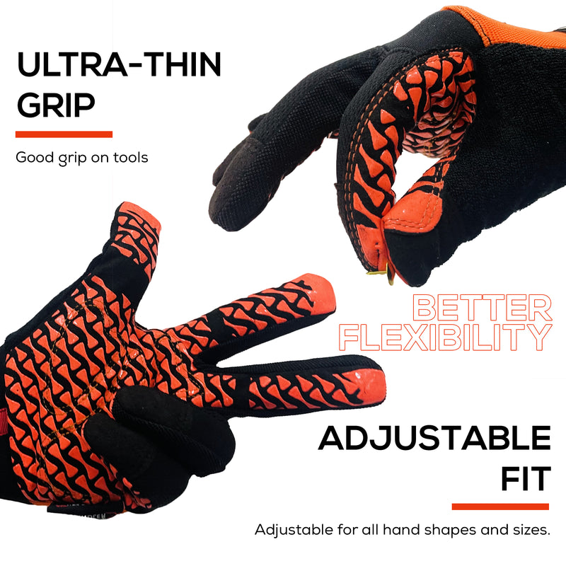 Bison Life Super Textured Grip Palm Gloves With Loop Wrist Strap