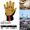 Handyman Hand Protection Gloves with Thicker Knuckle Padding, Easy On Wide Cuffs (3 Pairs)