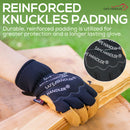 Handyman Hand Protection Gloves with Thicker Knuckle Padding, Easy On Wide Cuffs (3 Pairs)