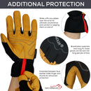 Handyman Hand Protection Gloves with Thicker Knuckle Padding, Easy On Wide Cuffs (3 Pairs)