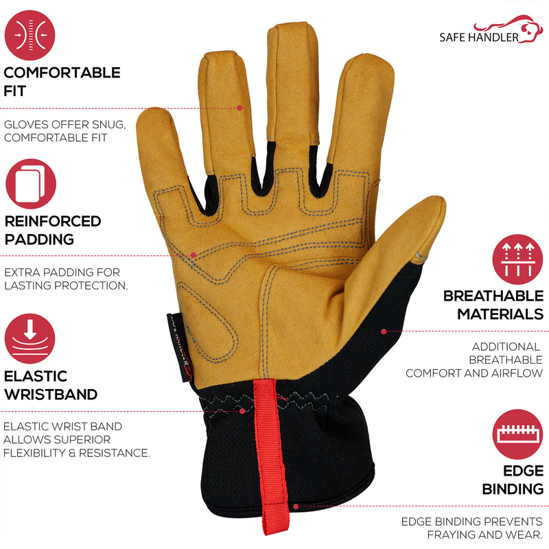 Bison Life Handyman Hand Protection Gloves with Thicker Knuckle Padding