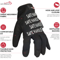 Bison Life Flexible Hand Protection Mesh Gloves with Hook & Loop Wrist Strap