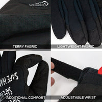 Bison Life Flexible Hand Protection Mesh Gloves with Hook & Loop Wrist Strap