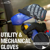 Bison Life Dex Fit Work Gloves – Durable Utility Gloves with Hook & Loop Wrist Strap