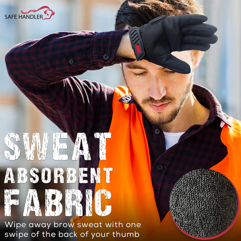 Bison Life Dex Fit Work Gloves – Durable Utility Gloves with Hook & Loop Wrist Strap