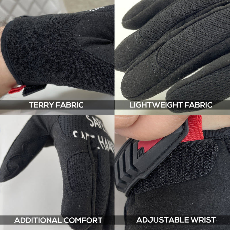 Bison Life Dex Fit Work Gloves – Durable Utility Gloves with Hook & Loop Wrist Strap