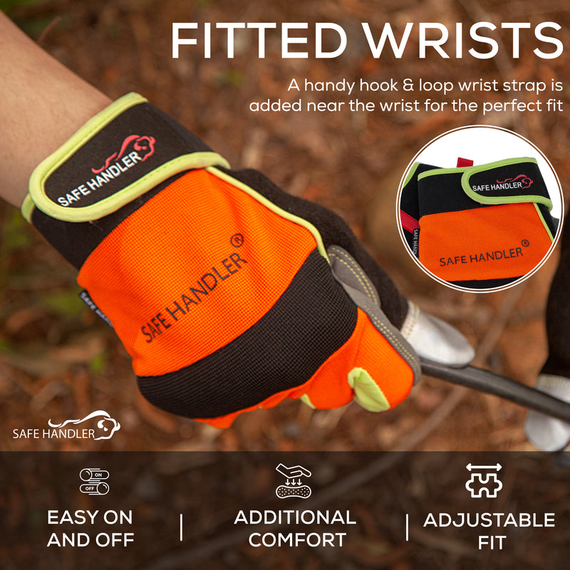 Bison Life Reflect Pro Safety Work Gloves with Loop Wrist Strap