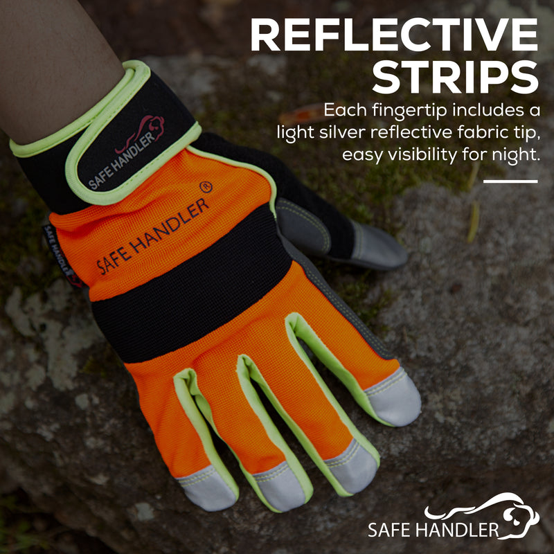 Bison Life Reflect Pro Safety Work Gloves with Loop Wrist Strap