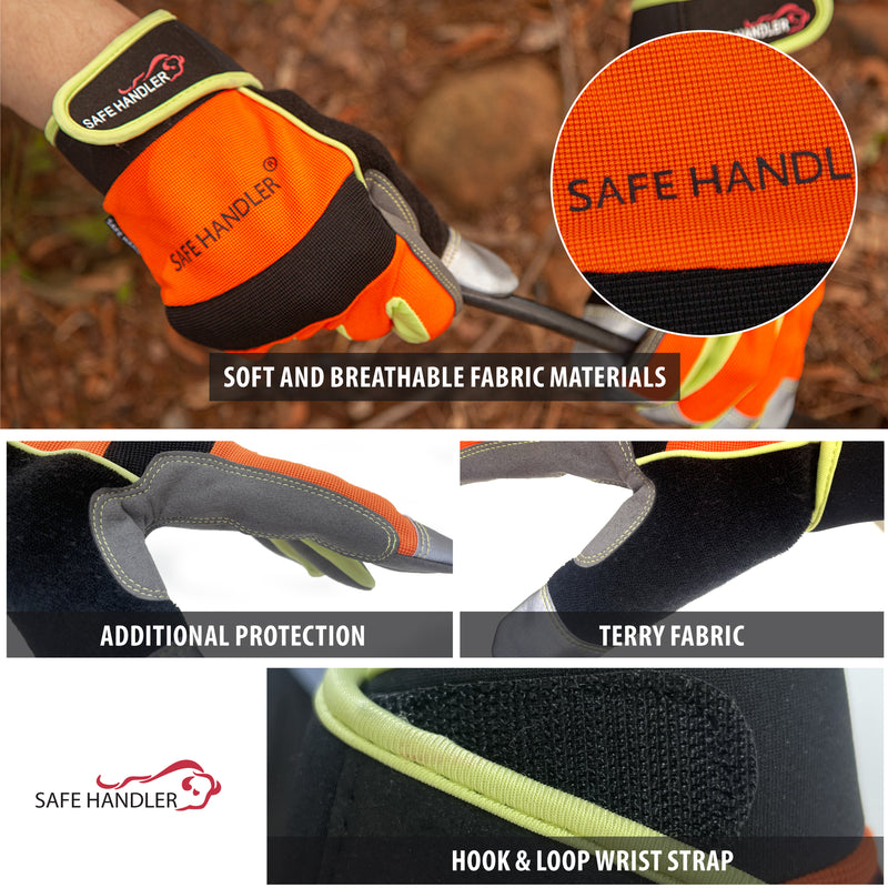 Bison Life Reflect Pro Safety Work Gloves with Loop Wrist Strap