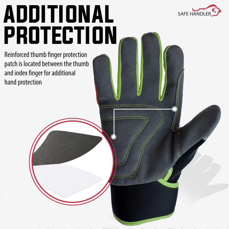 Bison Life Reflect Pro Safety Work Gloves with Loop Wrist Strap