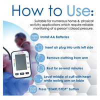 Bison Life Fully Automatic Upper Arm Blood Pressure Monitor with 120 Memory & Carrying Case