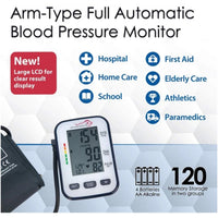 Bison Life Fully Automatic Upper Arm Blood Pressure Monitor with 120 Memory & Carrying Case