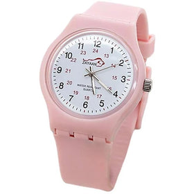 Bison Life Classic Balance Nurse Watch – Bright Pink Quartz Medical Watch, Water-Resistant Design